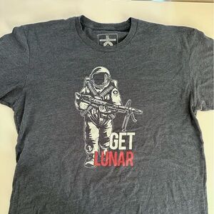 Blue Graphic Tee with Astronaut Design